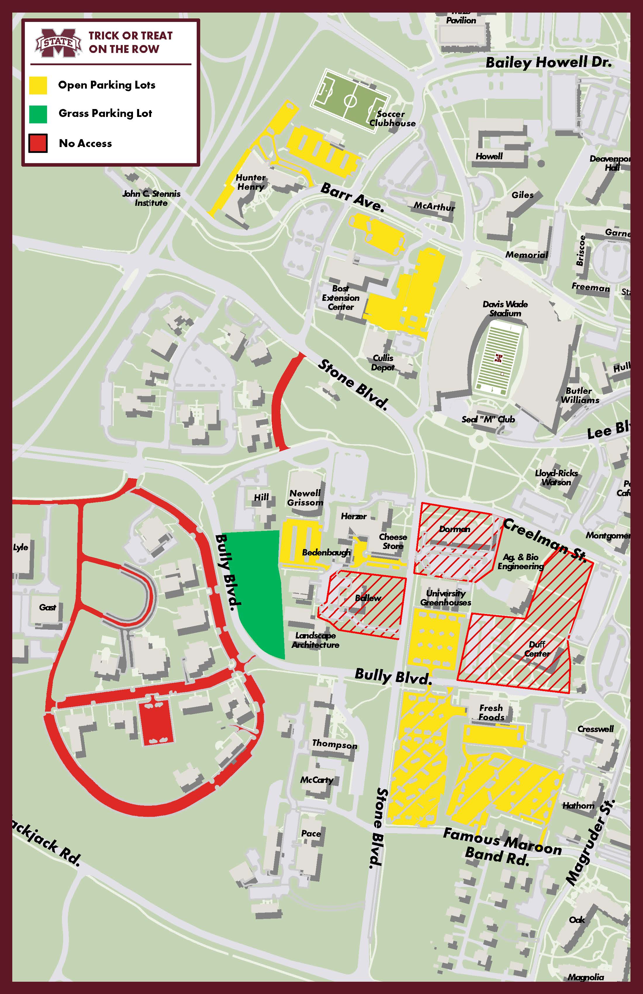 Trick or Treat on the Row Parking Map